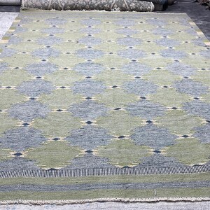 Handmade Swedish Kilim Rug: Custom Scandinavian Wool Rug image 10