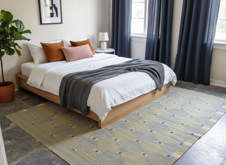Handmade Swedish Kilim Rug: Custom Scandinavian Wool Rug image 1