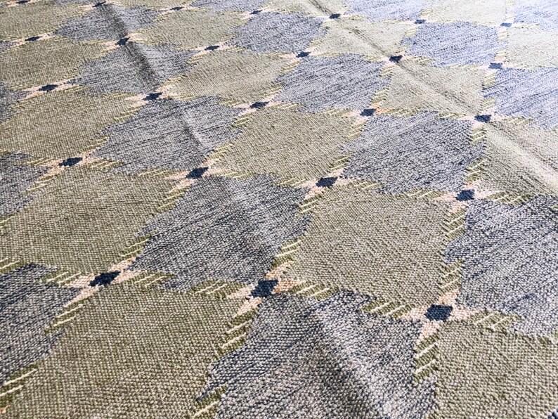Handmade Swedish Kilim Rug: Custom Scandinavian Wool Rug image 8