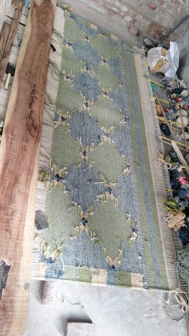 Handmade Swedish Kilim Rug: Custom Scandinavian Wool Rug image 7