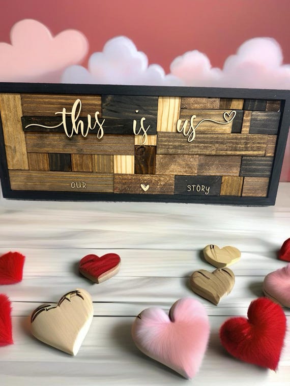 This Is Us Wood Sign, Handmade Sign, Wooden Sign, Family, Housewarming Gift, Wedding Gift, Farmhouse Decor, Wall Decor, Our Life, Our Home.