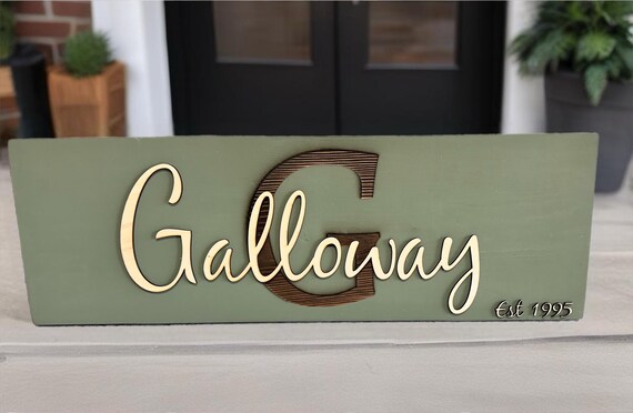 Custom Family Name Wood Sign – Personalized Camp or Home Plaque – Rustic Wooden Sign with EST Date
