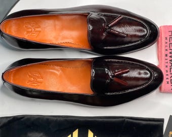 Vintage Mezlan Genuine Crocodile Tassel Loafers 11M Exotic Leather Spain Mezlan Black Genuine Crocodile Kiltie Tassel Loafers Shoes  main image 3