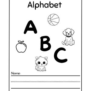 Kindergarten Alphabet Tracing Pages, Upper and Lower Case Letters, Handwriting Practice for Kids Learning to Write, Printable Worksheets A-Z