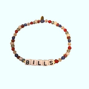 Beaded Bills Bracelet, NFL Bills Bracelet, Handmade Sports Bills Jewelry