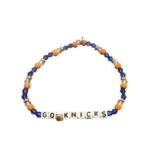 New York Knicks pärlarmband, handgjort Knicks-armband, Go Knicks-armband