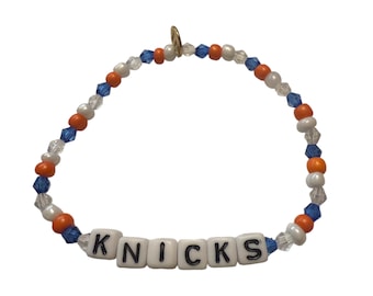 Knicks Beaded Bracelet, Basketball Sports Beaded Bracelet