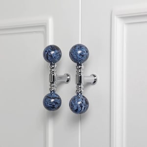 Vintage Brass Stone Cabinet Handle, Modern Minimalist Wardrobe Door Knob, French retro Drawer Pull, Elegant Style Furniture Hardware