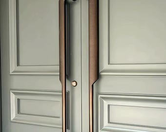 High-End-Luxus-Türgriff aus Edelstahl und Aluminium, Doppeltürgriff, lange Griffe, handgefertigter Griff, Wohnkultur, Türbeschläge