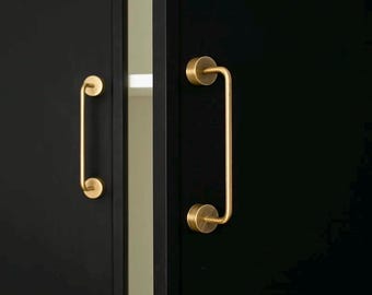 Luxus Vintage Messingschrankgriff, antike Bronze Schubladenknauf, runder Knauf, langer Stangengriff