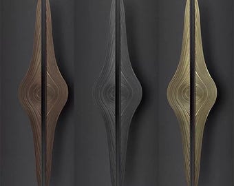 Tirador de puerta de aluminio vintage moderno de lujo de alta gama, manija doble, manija larga de montaje, manija hecha a mano personalizada, puertas de madera de vidrio