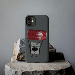 Doodle Bob Dr Pepper Slim Phone Case - Funny Phone Case - Spongebob - Soda - Gift for Men and Women