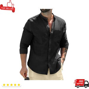 Autumn Long Sleeve Business T-Shirt for Men, Breathable, Streetwear, Button Formal Shirt for Office, Men Solid Color Dress Shirt for Men