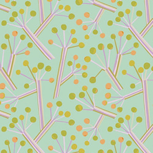 BTY Free Spirit -Fabric  Kathy Doughty - Seeds and Stems - Bush Lily - PWMO034 - Mint