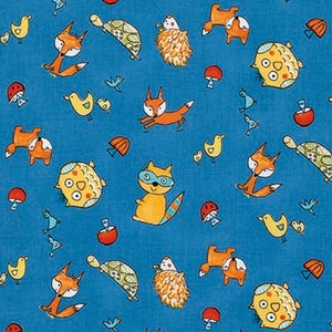 SALE Fox Playground Transport  Dena Designs  PWDF191 NAVY 1 Yard Cut