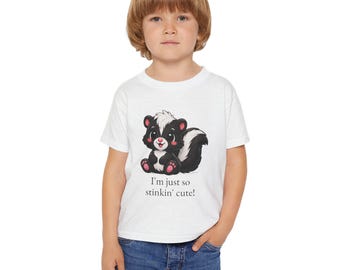 Cute Skunk Illustration I'm Just So Stinkin' Cute Toddler T-shirt