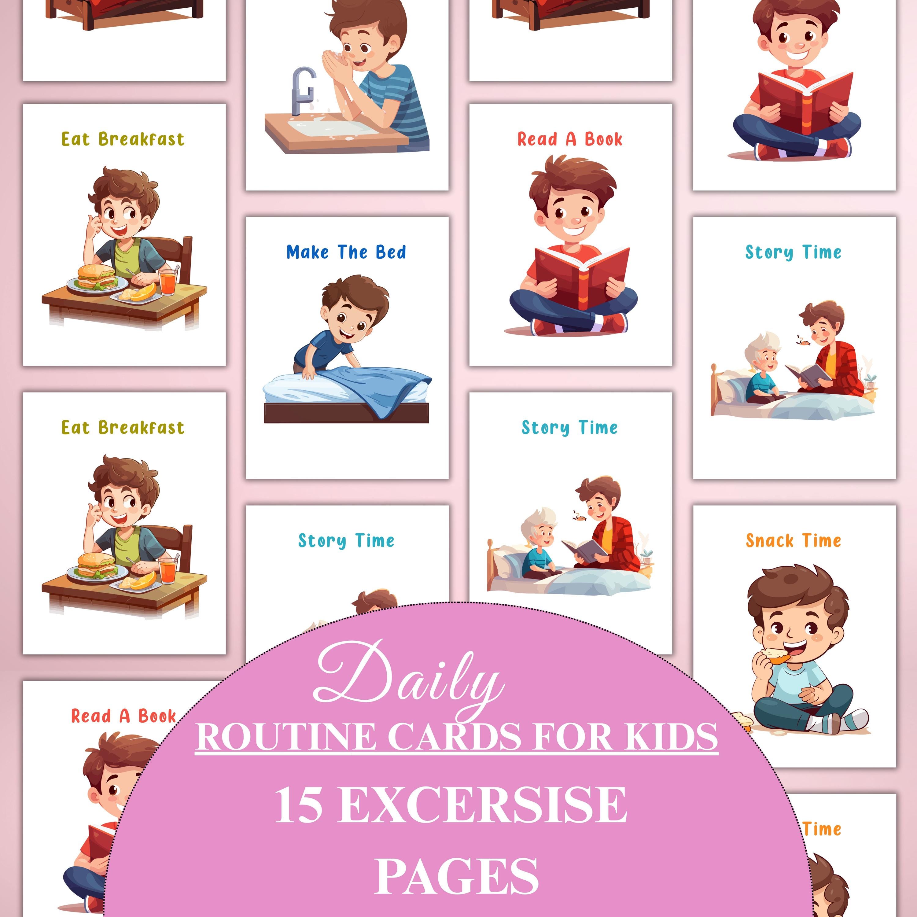 Kids Daily Routine Cards, Routine Chart for Kids, Morning Routine, Bedtime Routine, Kids Daily Schedule, Visual Schedule, Daily Rhythm
