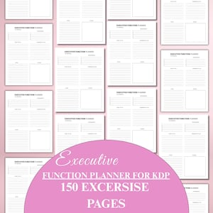 Peut inclure: Un ensemble de pages de planificateur de fonctions exécutives imprimables. Les pages sont conçues pour aider les personnes ayant des difficultés de fonctions exécutives à organiser leurs pensées et leurs tâches. Les pages sont en noir et blanc et présentent un design simple et épuré.