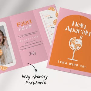 holy aperoly 30. Geburtstag Dirty Thirty Einladungskarte | falzkarte Klappkarte DINA4 | digitale Canva Vorlage