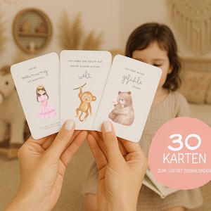 Affirmationskarten für Kinder | Kinderrechte Karten | Stärkung von Mut & Achtsamkeit | Perfekt für Rituale und Geschenke | sofort Download