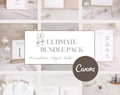 Elegantes, stressfreies Hochzeitsvorlagen-Set | mit pocketfold Einladung DIY Canva sofort download | 14 einheitliche anpassbare Vorlagen