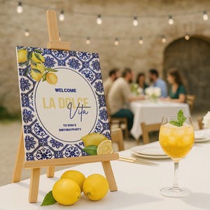 La Dolce Vita Italie | belle napoli | signe de bienvenue | 30e anniversaire | Sale trente | modèle Canva numérique