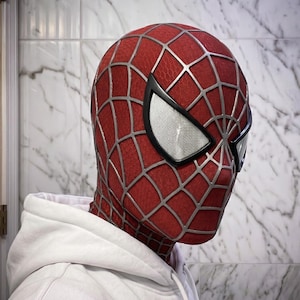 Red Spider Mask - Web Hero Full Face Mask, 3D Textured Cosplay Hood, Breathable Costume Faceshell, Adult Halloween Mask