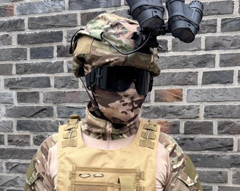Full Airsoft Tactical Gear Set with Helmet + NVG + Vest + Pants + Boots + Gloves + Glasses | Military Cosplay Outfit | Combat Airsoft Suit