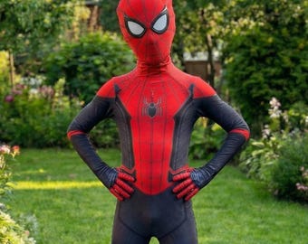 Kinder Spinne Anzug Kostüm Superheld Body Halloween Outfit Jungen Geburtstag Geschenk Zentai Overall Cosplay Rot Schwarzer Anzug Kinderkostüm