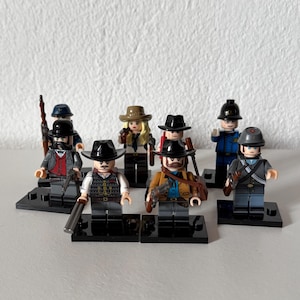 RDR Inspired Mini Figures Set ( 8pcs ) | Western Outlaw Characters | Collectible Figures | Gamer Shelf Decor Gift