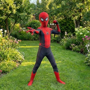 Kids Spider Suit Costume Superhero Bodysuit Halloween Outfit Boys Birthday Gift Zentai Jumpsuit Cosplay Red Black Suit Kids Costume