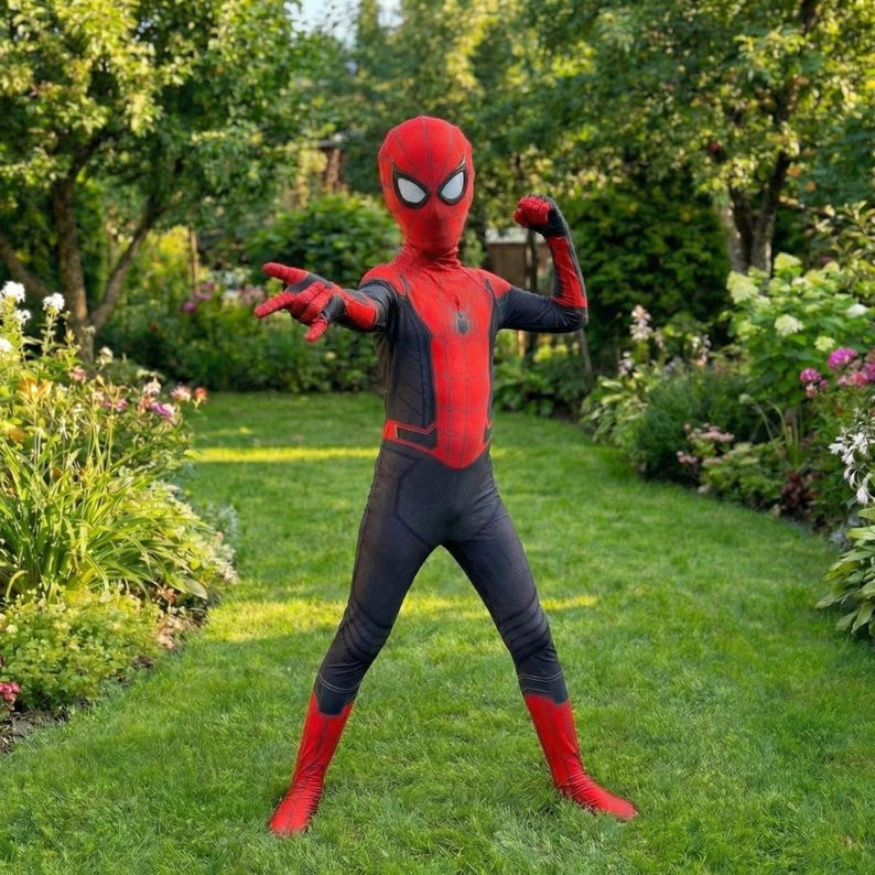 Kids Spider Suit Costume Superhero Bodysuit Halloween Outfit Boys Birthday Gift Zentai Jumpsuit Cosplay Red Black Suit Kids Costume