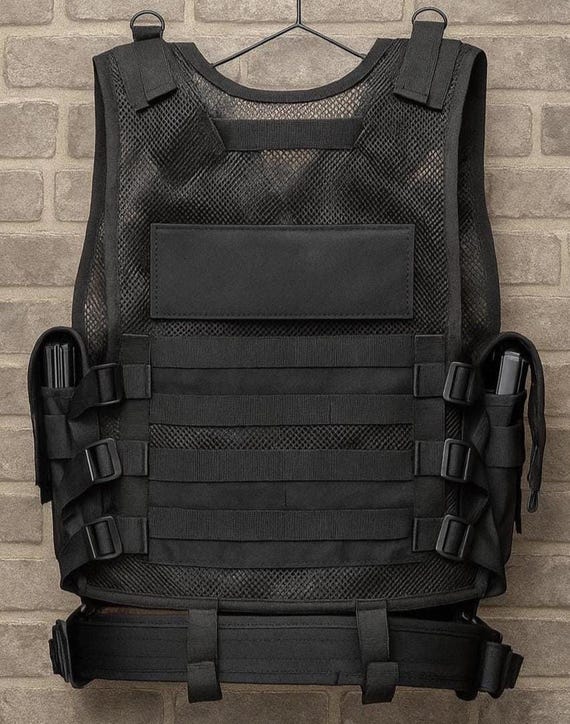 Tactical Utility Vest for Men – Black Combat Vest With Holster