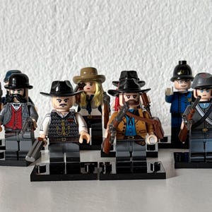 RDR Inspired Mini Figures Set ( 8pcs ) | Western Outlaw Characters | Collectible Figures | Gamer Shelf Decor Gift