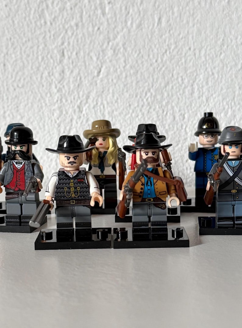 RDR Inspired Mini Figures Set ( 8pcs ) | Western Outlaw Characters | Collectible Figures | Gamer Shelf Decor Gift