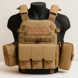 Tactical Vest with 8 Removable Pouches – Adjustable Military Airsoft Paintball Gear for Outdoor, Hunting & Training