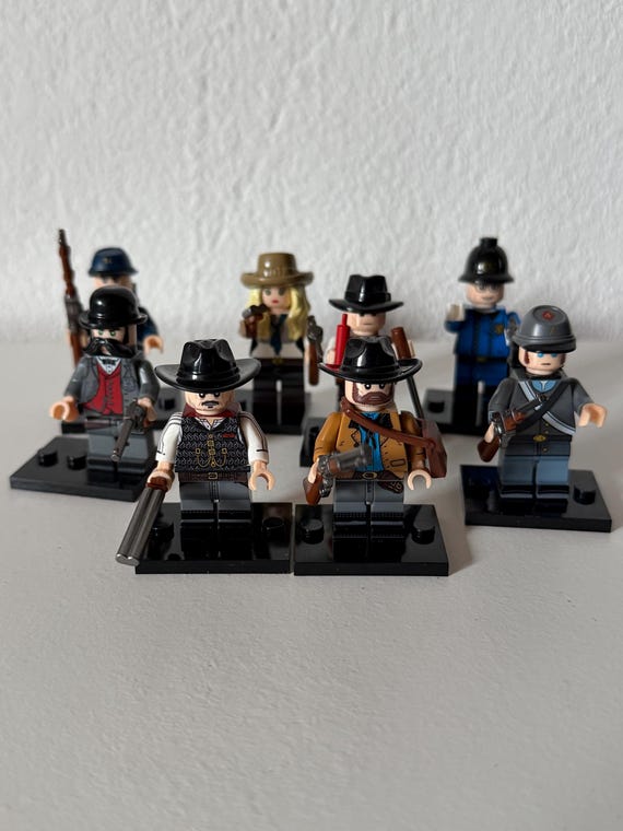 RDR Inspired Mini Figures Set ( 8pcs ) | Western Outlaw Characters | Collectible Figures | Gamer Shelf Decor Gift
