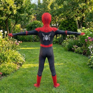 Kids Spider Suit Costume Superhero Bodysuit Halloween Outfit Boys Birthday Gift Zentai Jumpsuit Cosplay Red Black Suit Kids Costume