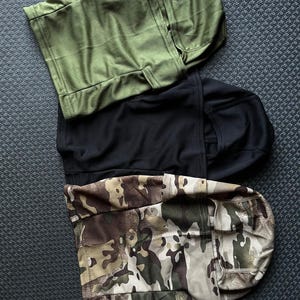 3-Pack Tactical Military Balaclavas - Camo, Black & Olive Green - Breathable, All-Season Face Masks for Outdoor, Hunting, and Airsoft