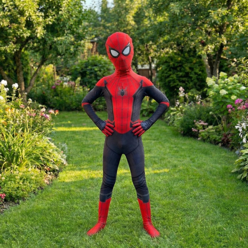 Kids Spider Suit Costume Superhero Bodysuit Halloween Outfit Boys Birthday Gift Zentai Jumpsuit Cosplay Red Black Suit Kids Costume