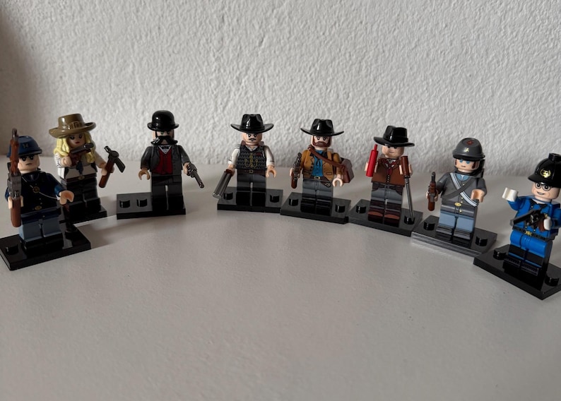 RDR Inspired Mini Figures Set ( 8pcs ) | Western Outlaw Characters | Collectible Figures | Gamer Shelf Decor Gift