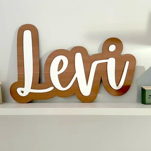Acryl-Beschilderung, Acryl-Namensschild, Holzschild, Wandkunst, Schlafzimmername, Schlafzimmerdekor, selbstklebendem Acryl- oder Holznamen, Baby-Namensschild
