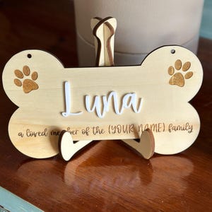 Personalised Crate Sign, Custom Dog Kennel Sign, Hanging Crate Sign, Wooden Dog Bone Sign, Personalised Dog Gift, Acrylic Crate Dog Sign