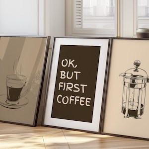 Set of 3 coffee print, Trendy Wall Art, Coffee Kitchen Cart Art Posters, Coffee Shop Decor, Coffee Lover Decor, minimalist coffee prints 30