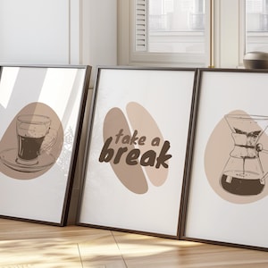 Set of 3 coffee print, Trendy Wall Art, Coffee Kitchen Cart Art Posters, Coffee Shop Decor, Coffee Lover Gift, minimalist coffee prints 32