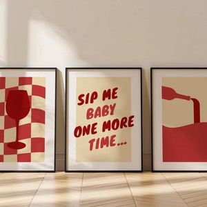 Set of 3 Bar Poster, Trendy Wall Art, Kitchen Poster, Bar Cart Decor, Drink Art, Minimalist Retro Print, Wine Print, Quote Art Poster 15