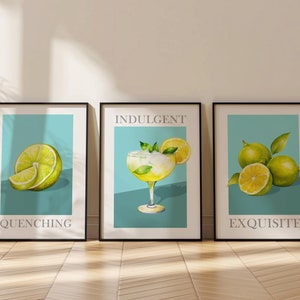 Set of 3 Bar Posters, Trendy Bar Cart Art, Bar Cart Decor, Modern Kitchen Decor, Cocktail Print Set, Home Bar Art, Alcohol prints 24