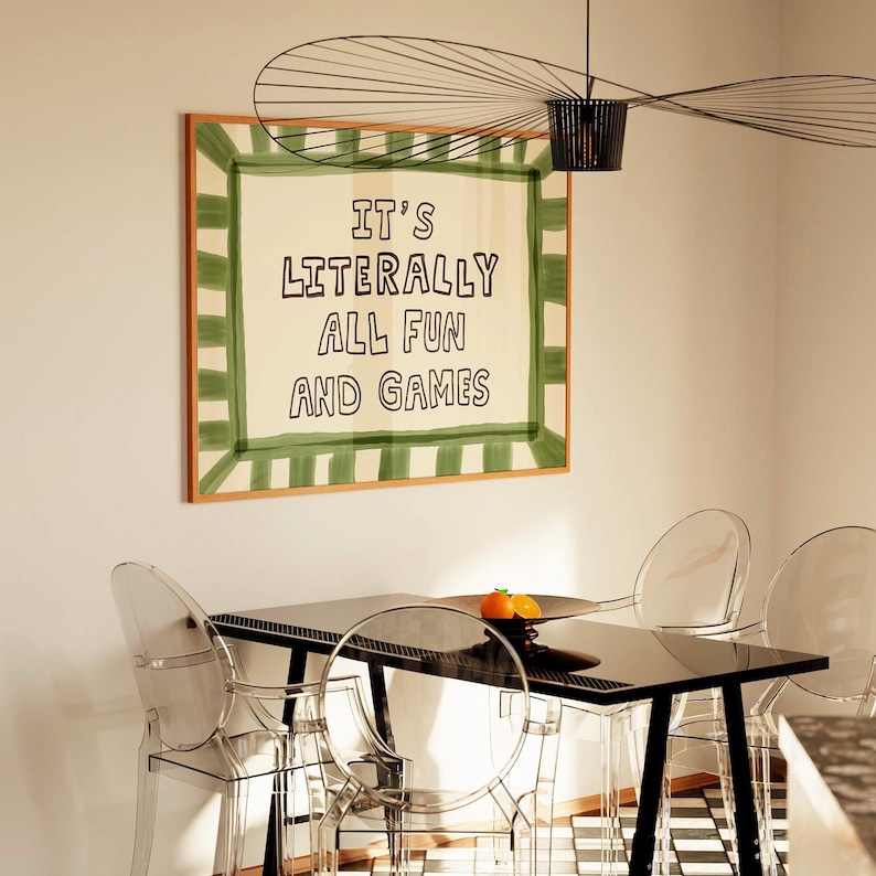 È letteralmente tutto divertimento e giochi, stampa, decorazione da parete tipografica giocosa Dopamine Decor MR76 immagine 6