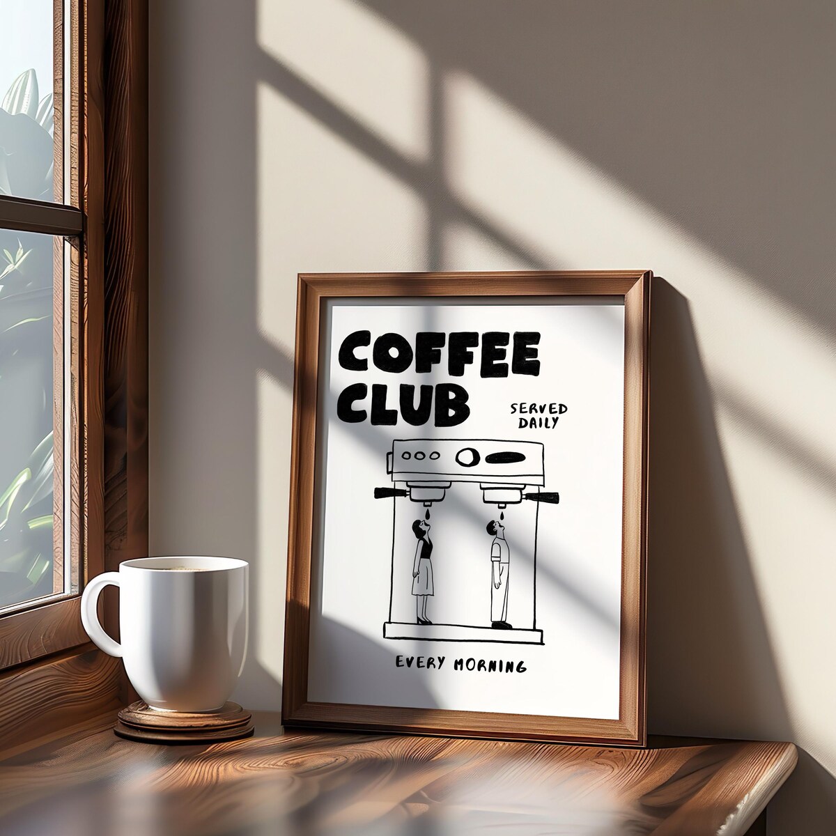 Coffee Club Hand Drawn Retro Kitchen Print, Fun Kitchen Illustration, Trendy Kitchen Decor, Coffee Lover Wall Art, Aesthetic Cafe Poster MR3 - Etsy