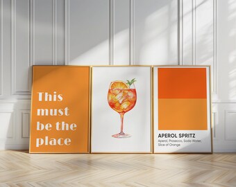 Aperol Poster, Trendy Bar Cart Art, Bar Cart Decor, Home bar Kitchen Decor, Cocktail Print, Aperol Spritz Print, Beverage Print 44